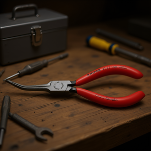คีมปากแบนยี่ห้อ Knipex สีดำ หัวเคลือบอะทราเมนต์ ด้ามจับขัดเงาเคลือบพลาสติก - Product Image 3