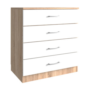 Kit Cassettone 4 Cassetti 70x40xh72 Cm Rovere Bianco - Product Image 1