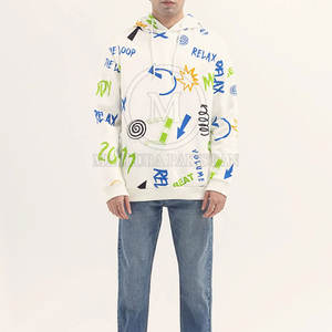 Sweat à capuche pour homme imprimé d'hiver de qualité supérieure avec cordon de serrage réglable Intérieur en molleton doux Mélange de polyester/coton - Product Image 6