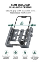 Support de téléphone pour moto en alliage d'aluminium CPC-07 avec boucle de sécurité, optionnel pour la conduite en extérieur sur vélos et motos.