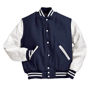 Blouson universitaire en laine rouge pour homme, style urbain, coupe régulière, coupe-vent, respirant, col montant, boutons recouverts, hiver - Product Image 3