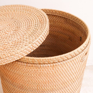 Natural <b>Rattan</b> Laundry Basket with Lid <b>Rattan</b> <b>Storage</b> Basket for Home Decoration Hand Made in Vietnam - Product Image 5