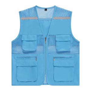 Uniforme de sécurité publicitaire avec logo personnalisé-100% gilet réfléchissant orange en maille de polyester veste haute visibilité classe 2 vêtements de travail respirants - Product Image 6