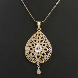 American Diamond <b>Locket</b> Set - Silver & Golden - Product Image 3