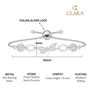 Pulsera CLARA de Plata Pura 925 con Dije de Libélula, Bañada en Rodio con Zirconia, Ideal para Ocasiones Religiosas, Fiestas o Regalos - Product Image 6