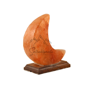 Fabricación profesional de lámparas de sal del Himalaya Artesanías naturales de buena calidad más vendidas en forma de luna de Pakistán - Product Image 3