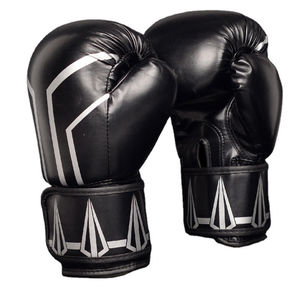 Guantes de combate de cuero ajustables profesionales Boxeo Muay Thai Kickboxing Bolsa pesada Perforación Entrenamiento al aire libre Material de cuero de vaca - Product Image 5