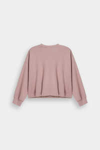 Fashionable Latest Design New Breathable Women Muted Mauve Solid Color Stand <b>Long</b> Sleeve <b>Sweatshirt</b> Minimalist Style Front - Product Image 3