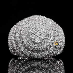 Bague Hip Hop Unique en Argent Sterling 925 Entièrement Glacé avec Diamants Ronds Brillants Cultivés en Laboratoire Plaqué Rhodium pour les Mariages - Product Image 6