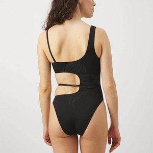 Traje de Baño Monokini de Una Pieza para Mujer, Corte Alto, Logotipo Frontal, Ligero, de Spandex/Poliéster, Ajuste Cómodo para Piscina y Océano - Product Image 2