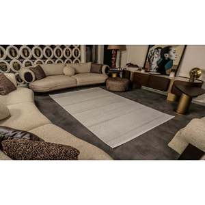 Tapis moderne beige Netline CN012, 100 % acrylique, non-muant, facile à nettoyer, durable, 80x150 cm, pour chambre à coucher, bureau, enfants - Home Depot - Product Image 1