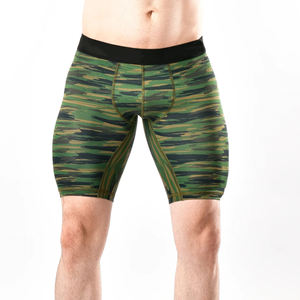 Short de survêtement de compression décontracté pour hommes, teint uni, motif uni, tissu peigné, séchage rapide, fermeture à cordon, entraînement de motard, fitness - Product Image 2