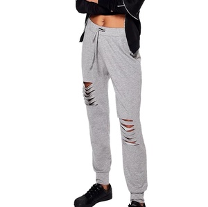 Pantalons de survêtement décontractés pour hommes en gros, 100% coton respirant, délavés, jambes larges, jogger uni - Product Image 5