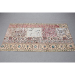 Alfombra Turca Vintage de Lana Roja, 2,9x5,6 pies (88x171 cm) - Product Image 3