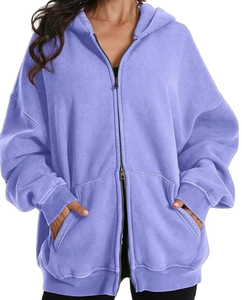 Sweat-shirts à fermeture éclair pour hommes, vêtements décontractés, best-sellers, coton lourd, lavage à l'acide, sweat-shirts à fermeture éclair pour hommes et unisexe, surdimensionnés - Product Image 5