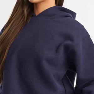 Sweat à capuche vierge survêtements pour femmes épaule tombante 2 pièces ensemble surdimensionné respirant séchage rapide survêtement en éponge française pour femmes - Product Image 5