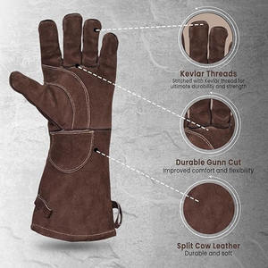 Guantes de Seguridad de Cuero Vacuno Reforzado, para Trabajo Pesado, Industria, Bomberos, Barbacoa, Protección de Manos, Uso General - Product Image 2
