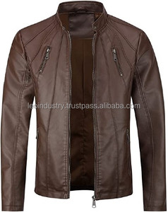 Men's Leather Jacket for Biker <b>Distressed</b> Genuine Lambskin <b>Top</b> Quality Material Parka Jacket Men - Product Image 5