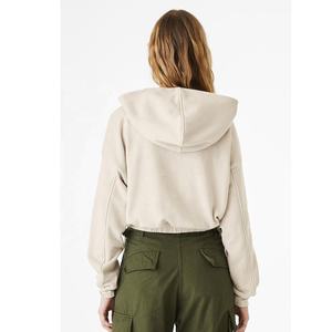 SUDADERA CON CAPUCHA DE FONDO CINCHED PARA MUJER FWD Estilo de moda algodón más suave dobladillo elástico de gran tamaño Sudadera con capucha de longitud media Suéter transpirable - Product Image 4