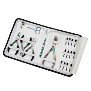 Kit d'outils pour extensions de cheveux avec pince d'application de ruban adhésif, pince pour extensions de cheveux à micro-anneaux, coupe-cheveux, crochet de traction, boucle et mini-ciseaux - Product Image 1