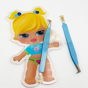 Nueva tendencia Bratz Girl Acrílico Extensión de pestañas Azulejo Mariposa Diseño cuadrado para pestañas Pinzas Titular Etiqueta personalizada de alta calidad - Product Image 4