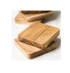 Ensemble de sous-verres en bois de qualité supérieure, durables, de conception élégante, design côtier, sous-verres en noyer, forme carrée, luxe - Product Image 1