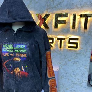 Nouveauté - Meilleur prix - Sweat à capuche zippé très demandé - Sweat à capuche en molleton 100% coton uni pour l'hiver - Unisexe - Product Image 5
