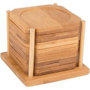 Simple Design Handmade Mango <b>Wood</b> Coasters With Metal Stand Kitchenware Cup Coaster for Tableware and Table Top Use - Product Image 2