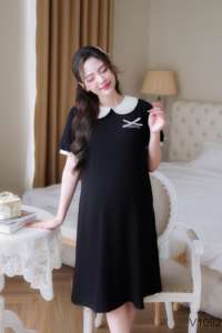 Vestido de maternidad de verano de alta calidad Peter Pan Anti-Shrink manga corta absorbente de sudor suave tela cómoda ODM V1092 - Product Image 5