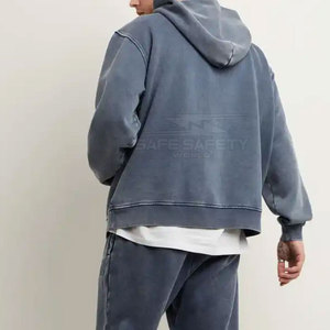Sweats à capuche en détresse lavés à l'acide pour hommes Logo personnalisé Design tissu polaire saison d'hiver fabriqué au Pakistan - Product Image 2