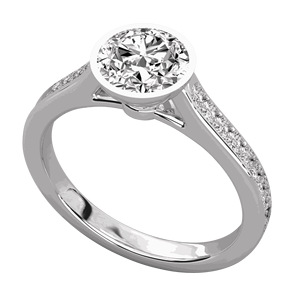 Anillo Solitario con Diamante Redondo en Engaste de Puntas - Product Image 2