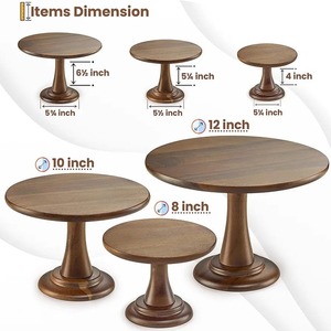 Pedestal de pastel de granja de madera rústico moderno de 3 para bodas, cumpleaños, cenas en restaurantes, sala de estar, cocina, uso en hoteles - Product Image 2