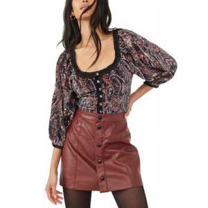 Camicetta Vintage in Velluto Nero da Donna Free People, Ricamata con Organza e Seta, Taglia XL per Feste Autunnali - Product Image 1