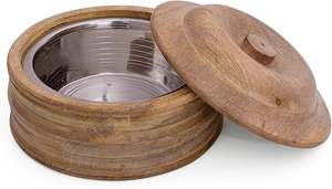 Contenedor de roti de madera auténtica con artesanía de estilo artesanal, hecho con madera ecológica y sostenible por HAND MADE CRAFT. - Product Image 3