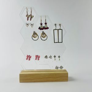 2025 prix d'usine présentoir à LED acrylique en forme de vague avec base en bois - Product Image 5