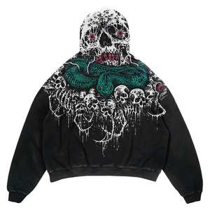 Sudaderas con Capucha Personalizadas al por Mayor para Hombre, 100% Algodón, Estampadas, Casuales, Gruesas, de Felpa, con Cremallera Completa, para Invierno - Product Image 4