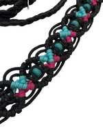 Meilleure vente macramé avec pierre précieuse ensemble complet collier de poitrine fantaisie bride collier de poitrine Wither Strap Barrel Rein Saddles