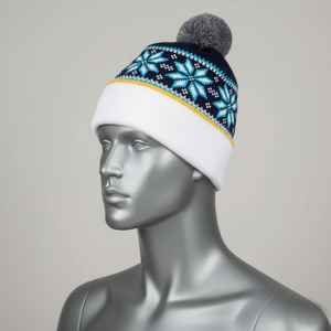 100% <b>Wool</b> Winter Knitted Beanie <b>Hats</b> Custom Logo Embroidery Fashionable Argyle <b>for</b> <b>Men</b> Women Beach Wear jacquard - Product Image 3