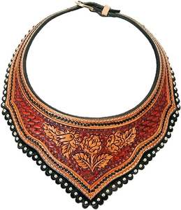 Cuero genuino y collar, collar de cuero mecanizado a mano, collar de mujer, joyero de cuero - Product Image 3