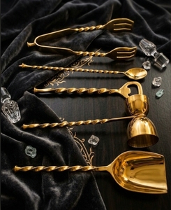 Luxury Gold <b>Bar</b> <b>Tools</b> Set 5Pcs Ice Scoop Tongs Spoon Cocktail Accessories Reusable Metal Drinkware Utensils stainless steel <b>bar</b> - Product Image 2