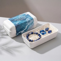 Boîte à bijoux rectangulaire blanche en pulpe moulée biodégradable pour bracelet, emballage en gros du fabricant