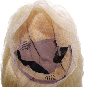 Perruque de cheveux humains droite en os de qualité supérieure avec teinte blonde et racines foncées pour un look naturel, élégant et droit - Product Image 2