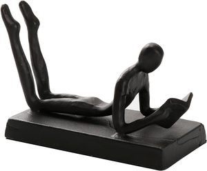 Sujetalibros de metal negro escluptural de lectura de lujo, soportes de libros decorativos con estilo para estanterías de oficina en casa - Product Image 6