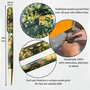 Amethyst Collection: Made in VietNam Stylo à Bille Artisanal avec Résine Vert-Rouge-Bleu Corps de Retraite Cadeau de Graduation Personnalisé - Product Image 4