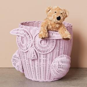 Panier de rangement charmant en forme d'animaux, paniers en rotin naturel pour la décoration de chambre d'enfant - Product Image 1