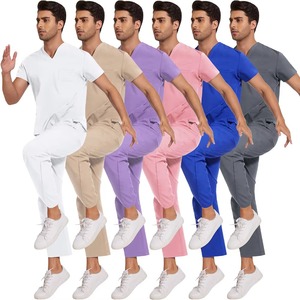 Venta al por mayor Hospital Uniforme Enfermera Dental Ropa DE TRABAJO Logotipo personalizado Uniforme Médico Scrubs Set Poliéster Spandex mezcla - Product Image 2