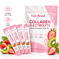 Complément en poudre d'électrolytes et de collagène hydrolysé OEM avec acide hyaluronique et vitamine C en sachet individuel – Fabricant OEM/ODM