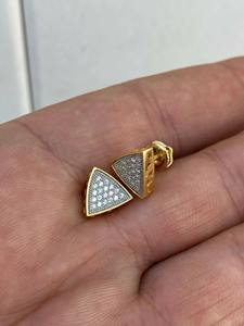 Oferta Especial, Pendientes de Diamante Moissanite VVS con Plata de Ley 925 Chapada en Oro, Triángulo, Minimalistas, Joyería Fina para Mujer - Product Image 3