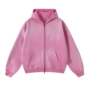 Wholesale Custom Heavyweight Washed Hoodie French Terry Cotton Korean Vintage Style, Distressed Acid Wash Pullover for Men - Product Image 6
