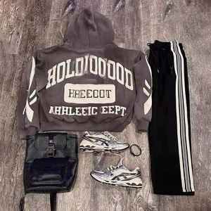 ชุดวอร์ม2024วินเทจใส่สบายชุดวอร์มมีฮู้ดชุดวอร์มซักกรดซีดแสงแดดขายส่ง - Product Image 4